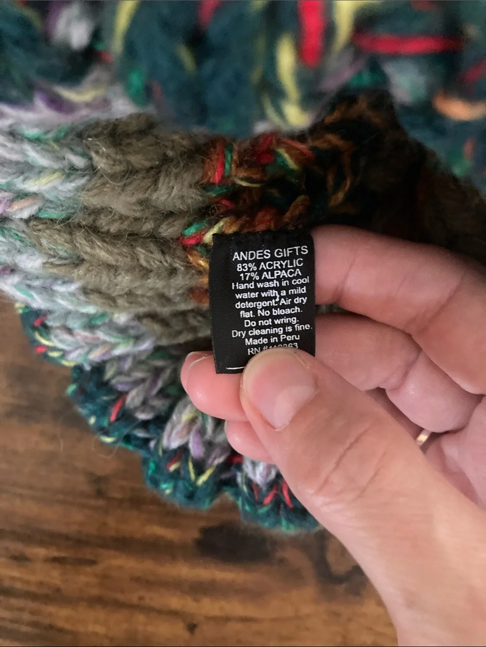Andes Gifts Olive Multicolor Pom Pom Knit Beanie
